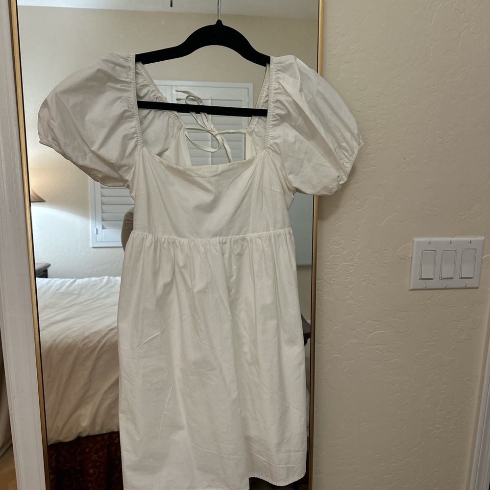 White Puff Sleeve Dress